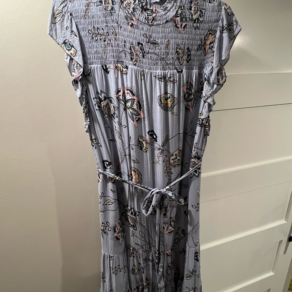 Adorable Lightweight Cotton Dress with Smocking and Cap Ruffle Sleeves. (005A)